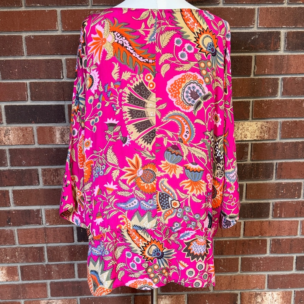 Masai Pink Abstract Floral Tunic Top Size XL - Picture 6 of 14